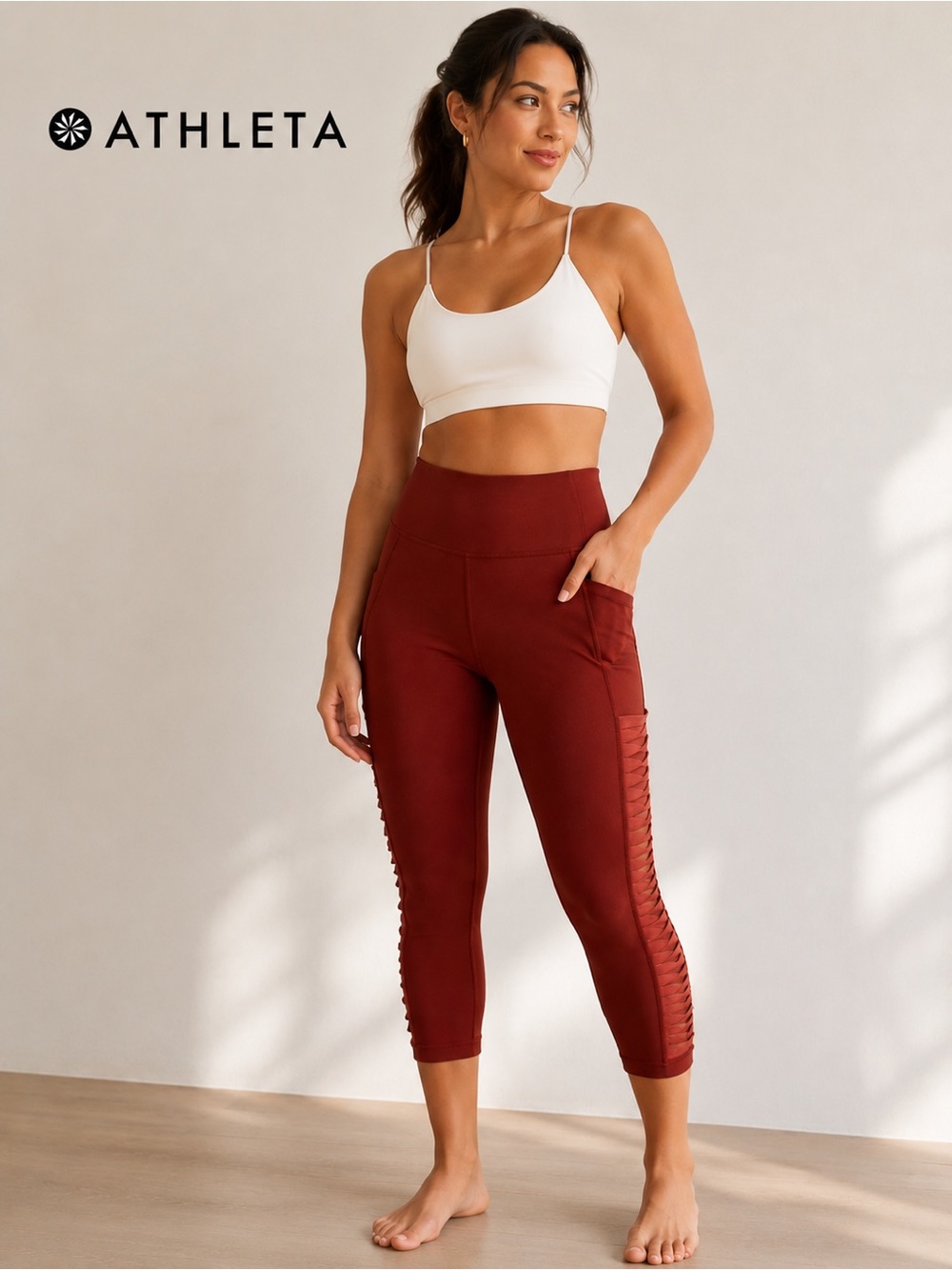 Athleta Salutation 7/8 Powervita Leggings L - Picture 1 of 6